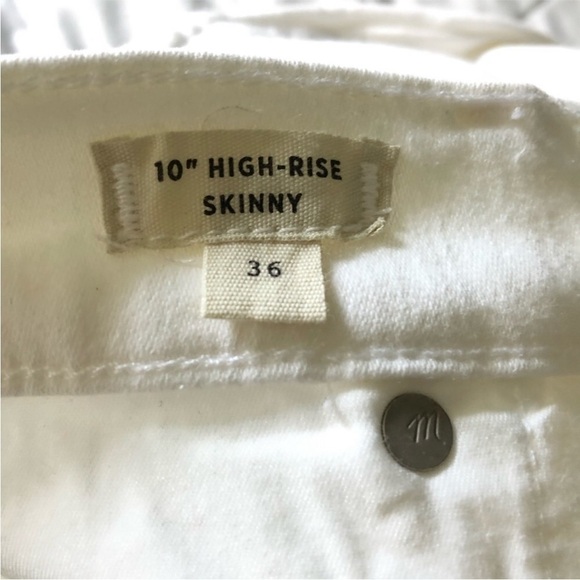 Madewell White 10” High Rise Skinny Jeans 36 - Picture 5 of 11